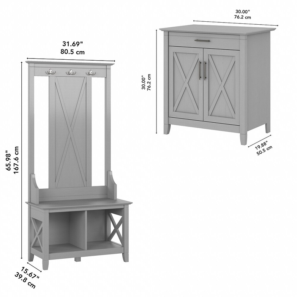 Key West Entryway Storage Set with Armoire Cabinet by Bush Furniture