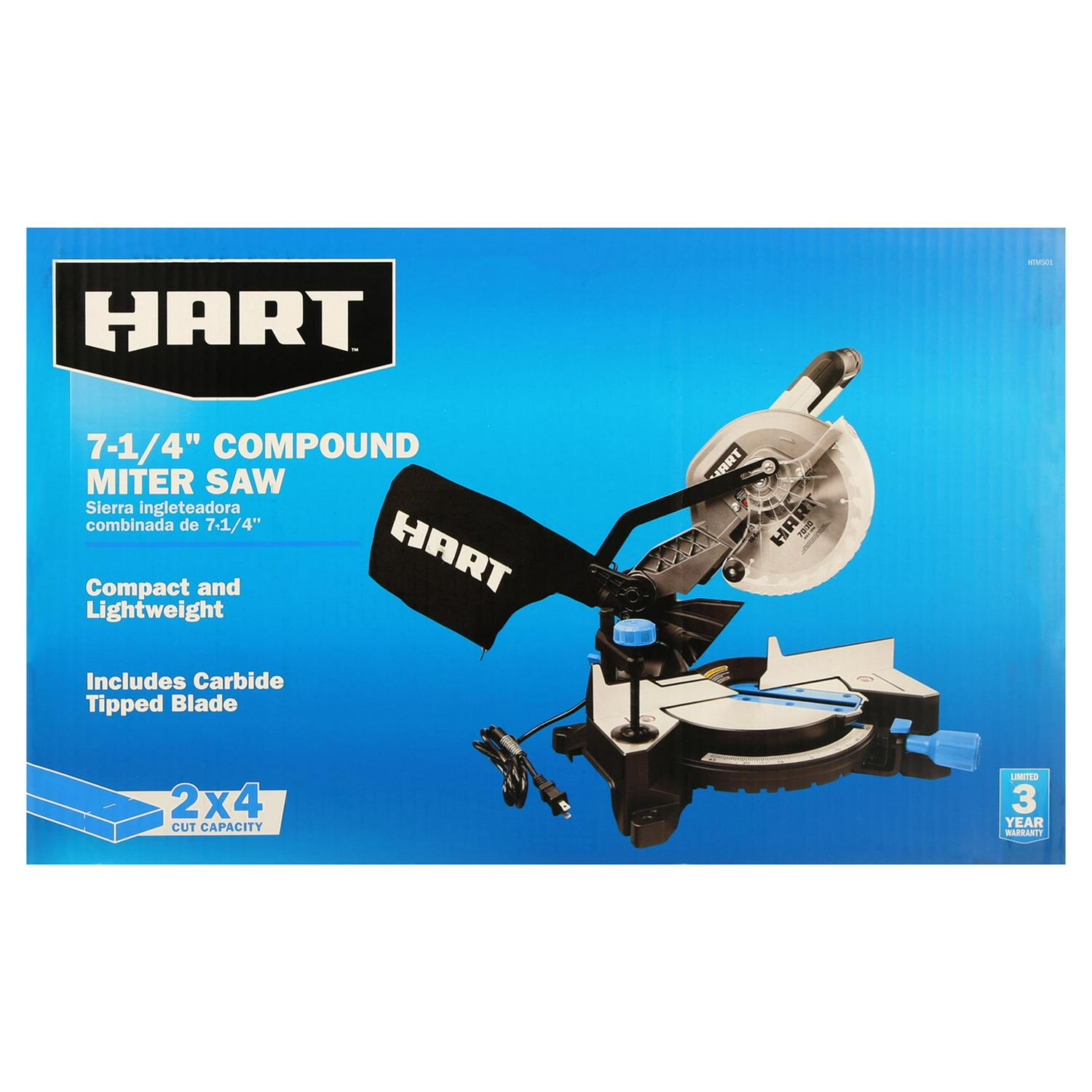 HART 7-1/4-Inch 9-Amp Compound Miter Saw， HTMS01