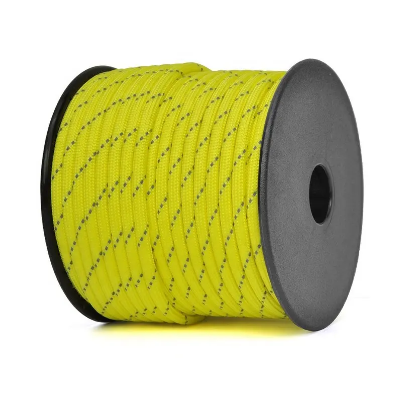 Usa Wholesale Custom 100% Nylon 100 Feet 2mm 3mm 4mm Reflective Camping Survival Parachute Cord Rope for Bracelet Paracord 550