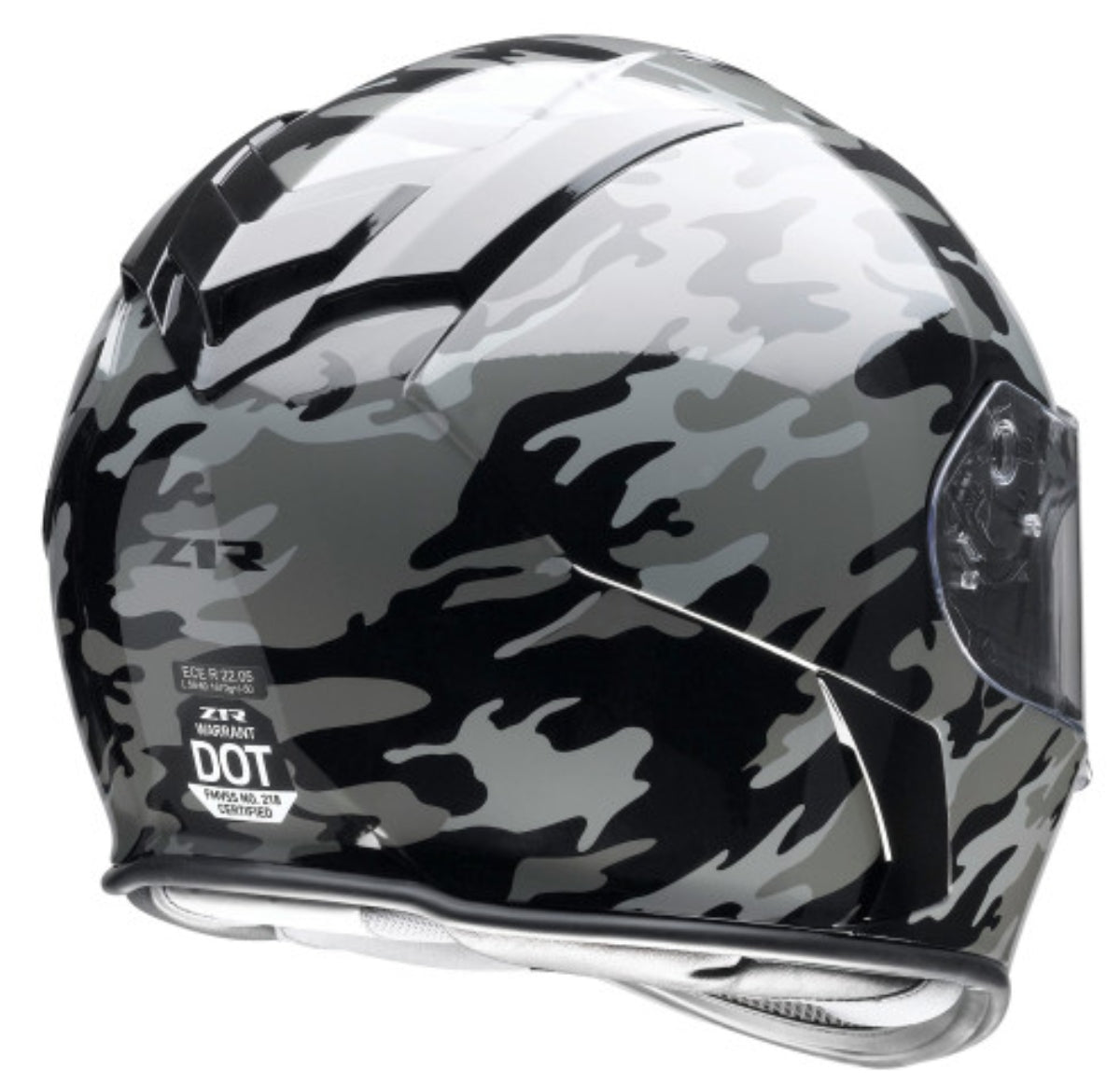 Z1R Warrant Camo Motorcycle Helmet Black/Gray XXL