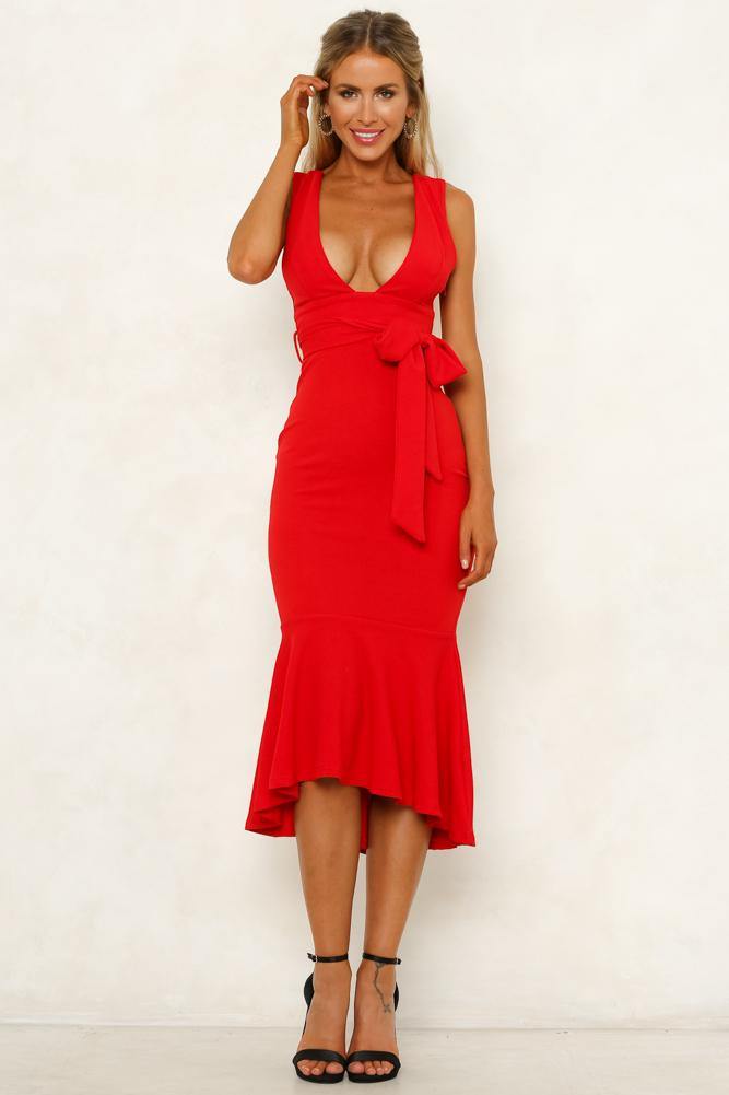 Looking At Those Numbers Maxi Dress Red