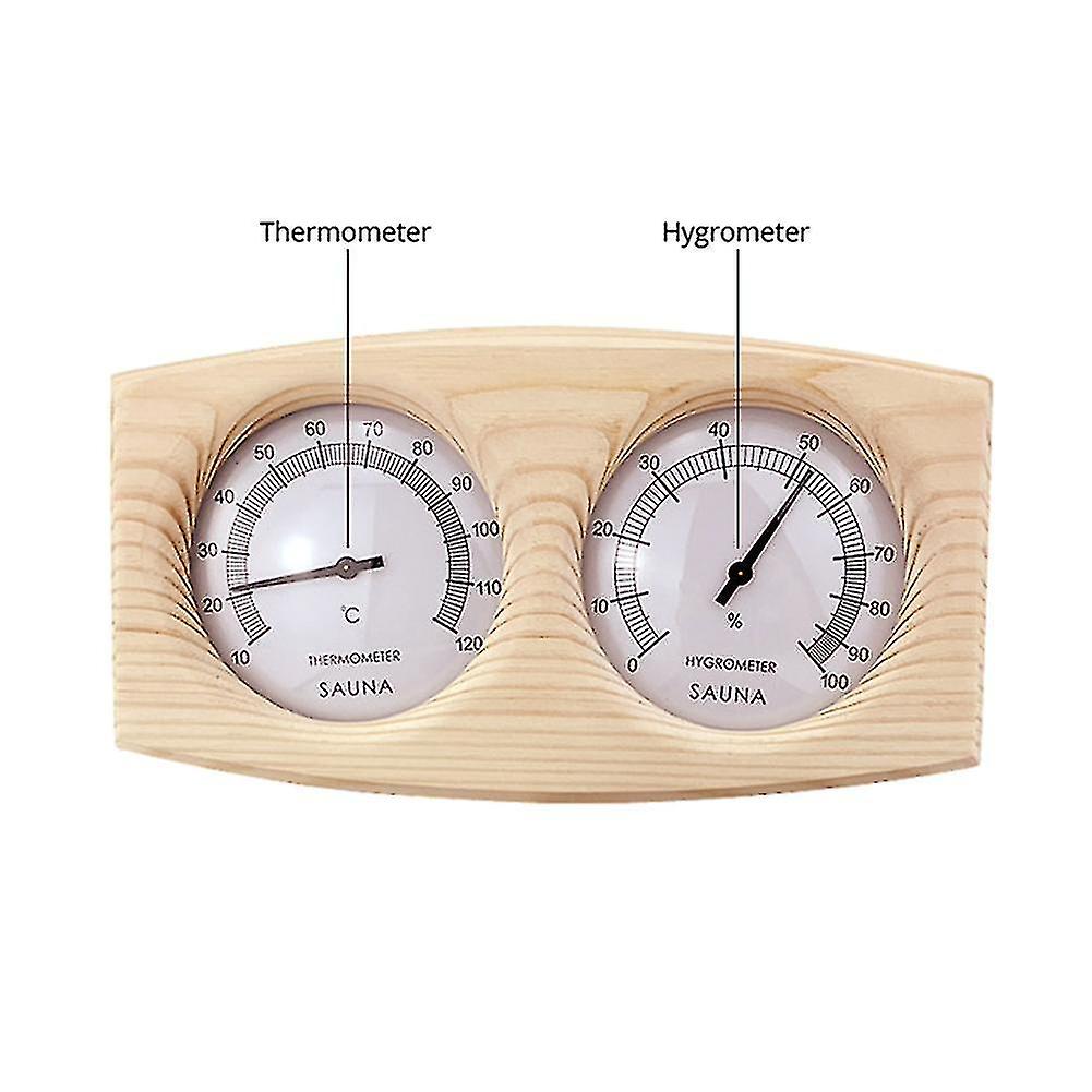 2 In 1 Sauna Room Wooden Thermometer Hygrometer Steam Temperature Humidity Meter