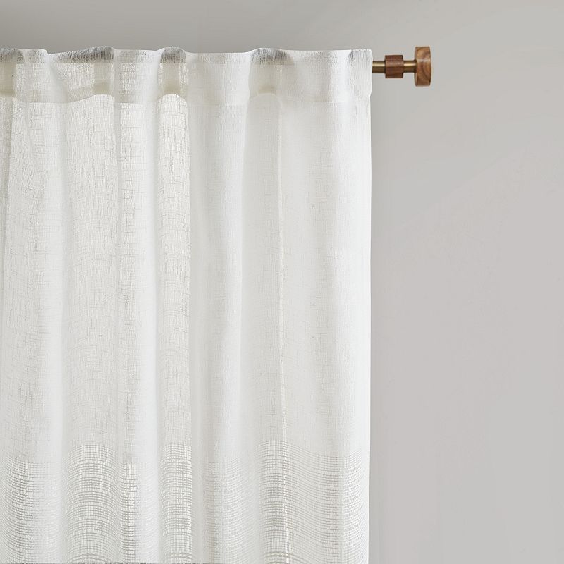 Madison Park 2-Pack Calista Yarn Dye Woven Linen Texture Sheer Rod Pocket Window Curtain Panels