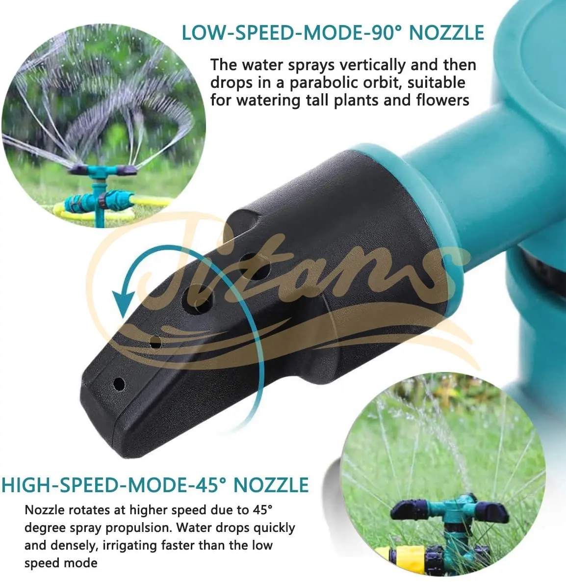 Automatic 3 arm sprinkler 360 Rotating Watering  garden sprinklers for irrigation system