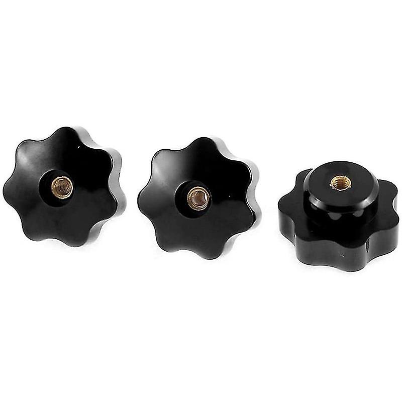 10pcs M6 Female Knob Screws M6 X 32mm Female Threaded Star Head Clamping Knob Grip Black