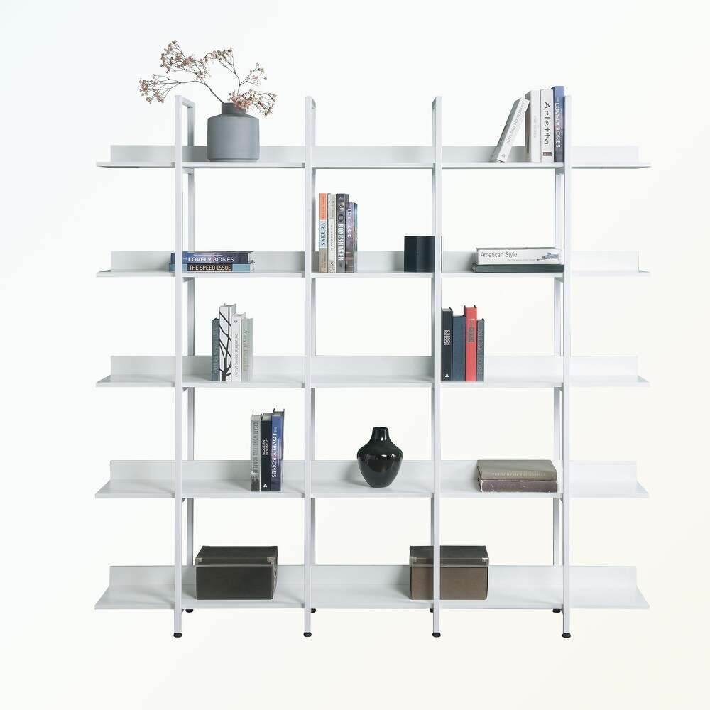 5 Tier Bookcase with Metal Frame  MDF Board