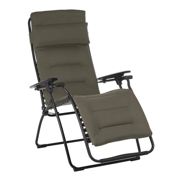 Lafuma Futura Air Comfort Zero Gravity Outdoor Recliner Chair Taupe 2 Pack