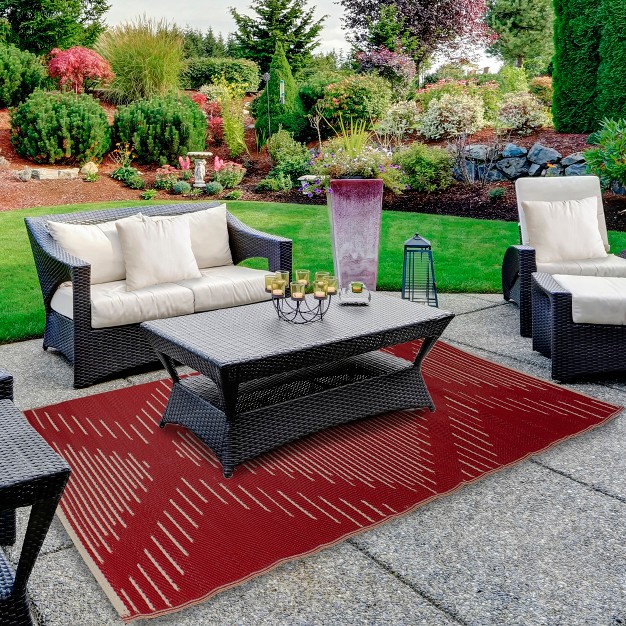 Northlight 4 x27 X 6 x27 Red And Beige Pattern Rectangular Outdoor Area Rug