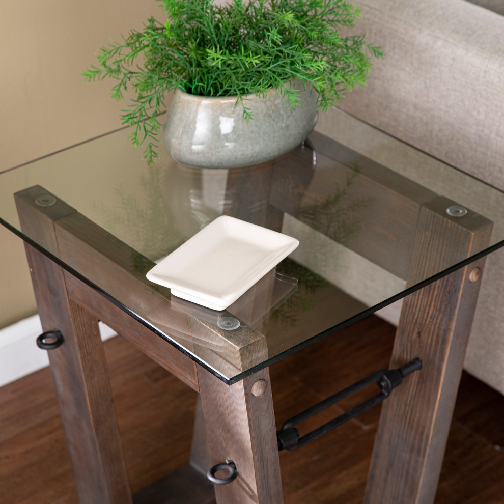 Kian Reclaimed Wood End Table   Industrial   Side Tables And End Tables   by SEI  Houzz