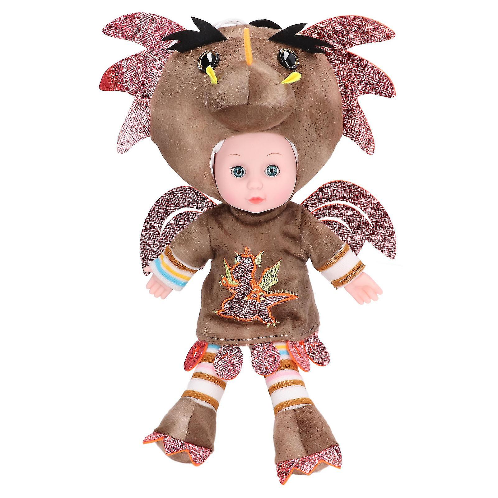 Dinosaur Baby Doll Cute Soft Plush Baby Dinosaur Toy for Girls and Kids 40cm/15.7inCoffee