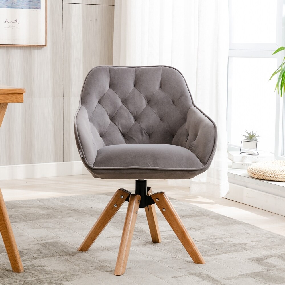 Solid Wood Tufted Upholstered Armless chair