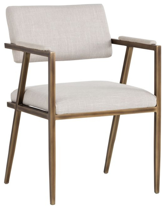 Marcel Armchair Beige Linen  Set of 2   Midcentury   Armchairs And Accent Chairs   by Virgil Stanis Design  Houzz