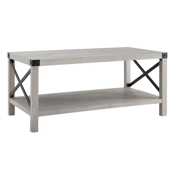 Middlebrook Kujawa Metal Coffee Table with X-shaped Metal Accents