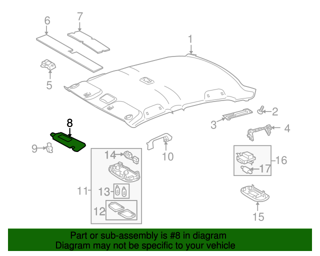 Genuine OE Toyota Sun Visor [Left] - 74320-12L50-E0