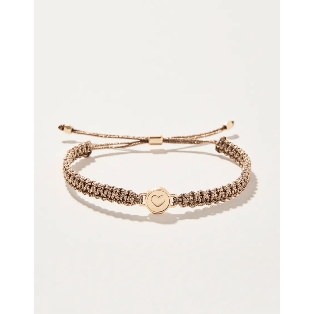 Spartina 449  Friendship Bracelet Metallic Rose/Heart