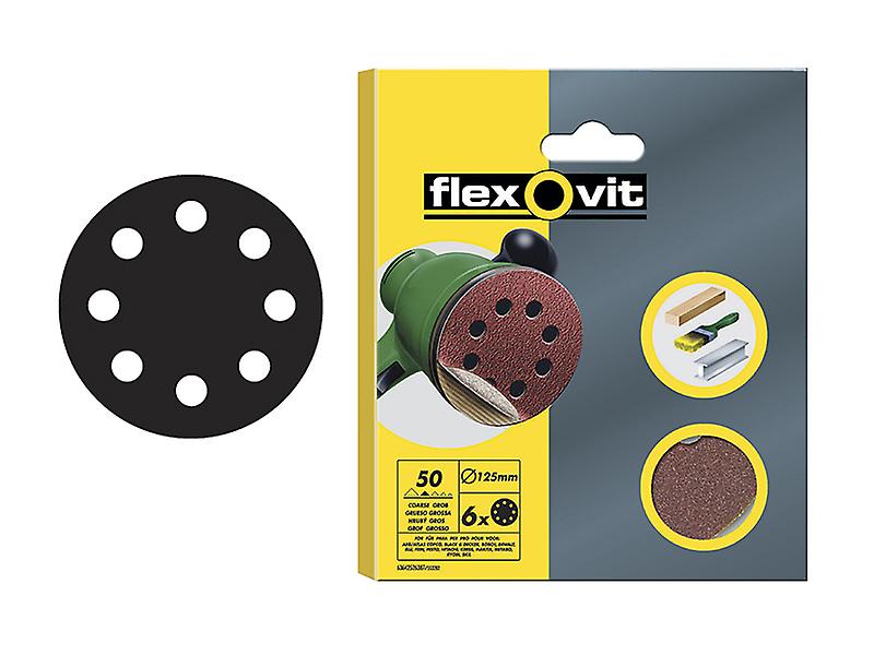 Flexovit Hook and Loop Sanding Discs 115mm Assorted (Pack of 6) FLV26501