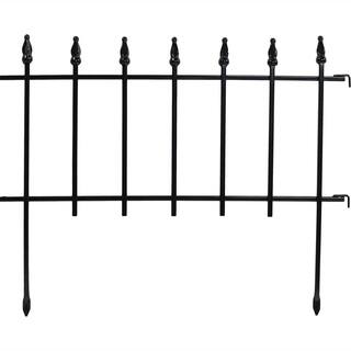 Sunnydaze Decor 18 in. Steel Border Patio Walkway Garden Fence Panels - Roman Style (20-Piece) HMI-608-4pk