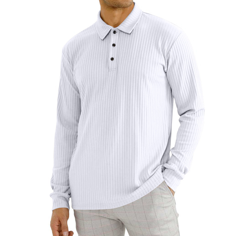 Men's t-shirt casual lapel long sleeve men's polo shirt