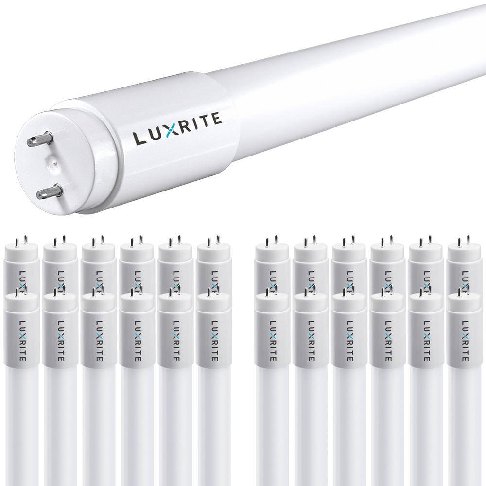 LUXRITE 13-Watt 4 ft. Linear T8 LED Tube Light Bulb Ballast and Ballast Bypass Compatible 4000K Cool White Damp Rated (25-Pack) LR34192-25PK