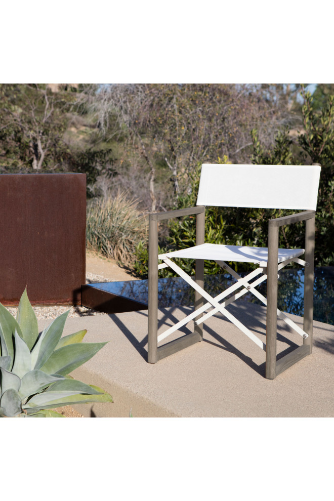 Taupe and White Outdoor Dining Chair  Andrew Martin Harlyn   Transitional   Outdoor Dining Chairs   by Oroa   Eichholtz Furniture  Houzz