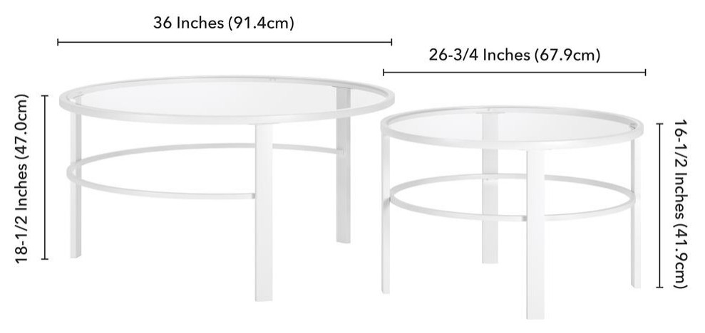 Gaia Round Nested Coffee Table in White   Contemporary   Coffee Tables   by BisonOffice  Houzz