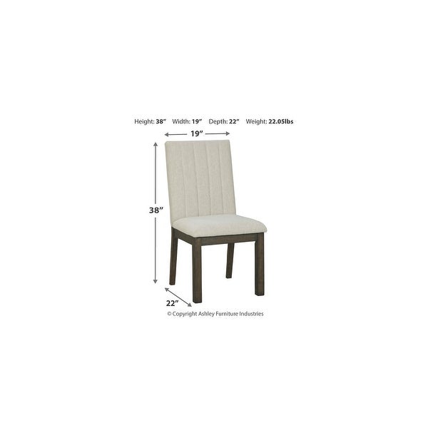 beck Casual Dining Upholstered Side Chair Set of 2， Beige - Standard