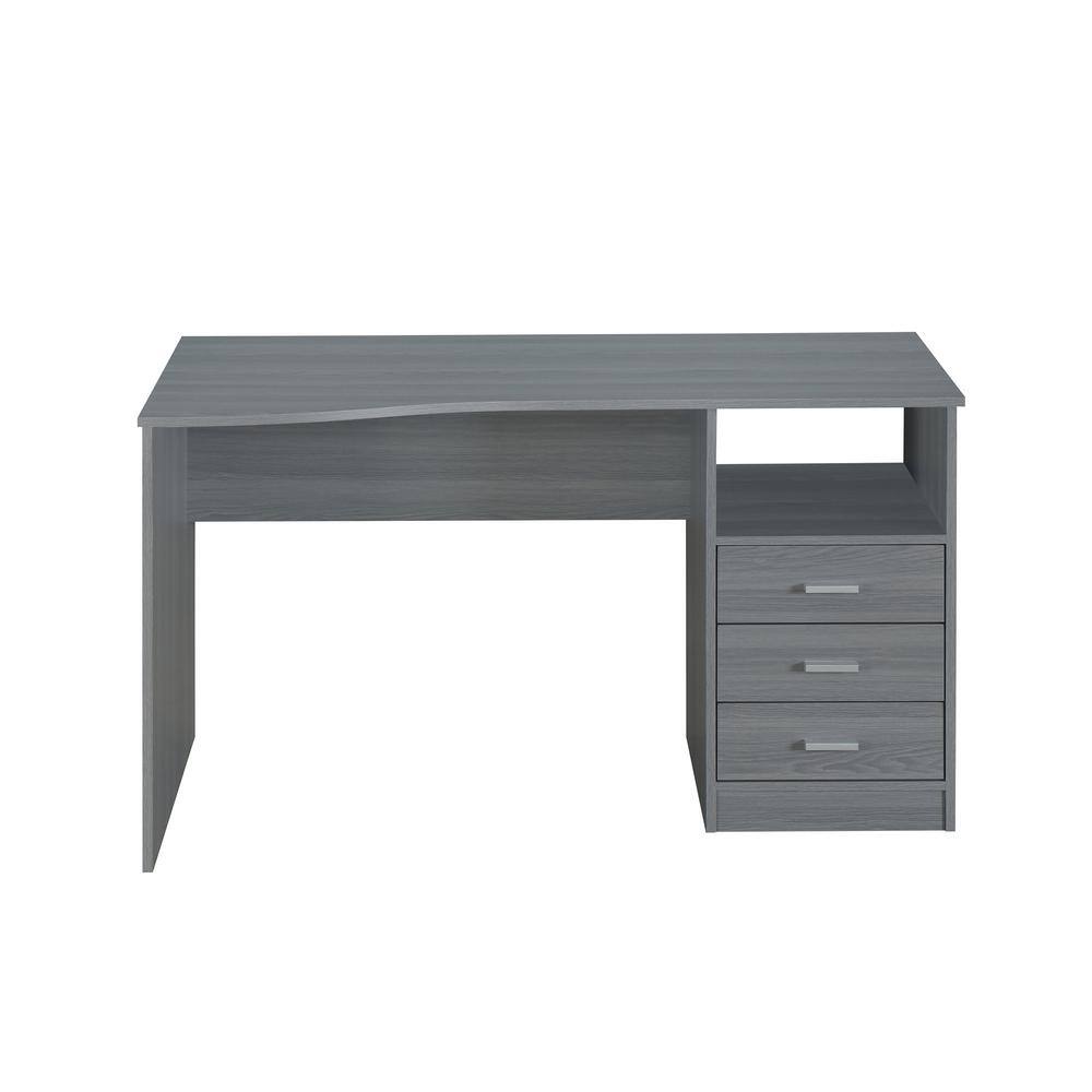 Wateday 51.20 in. Rectangular Gray Wood Computer Desk with Cabinet and Drawers YJ-YUKI9595777