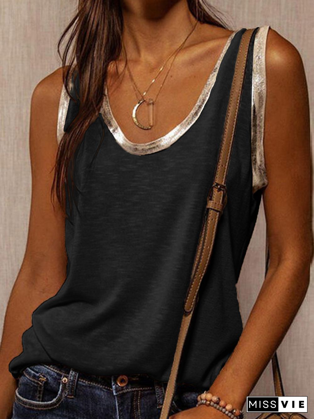 Contrast Trim Tank Top