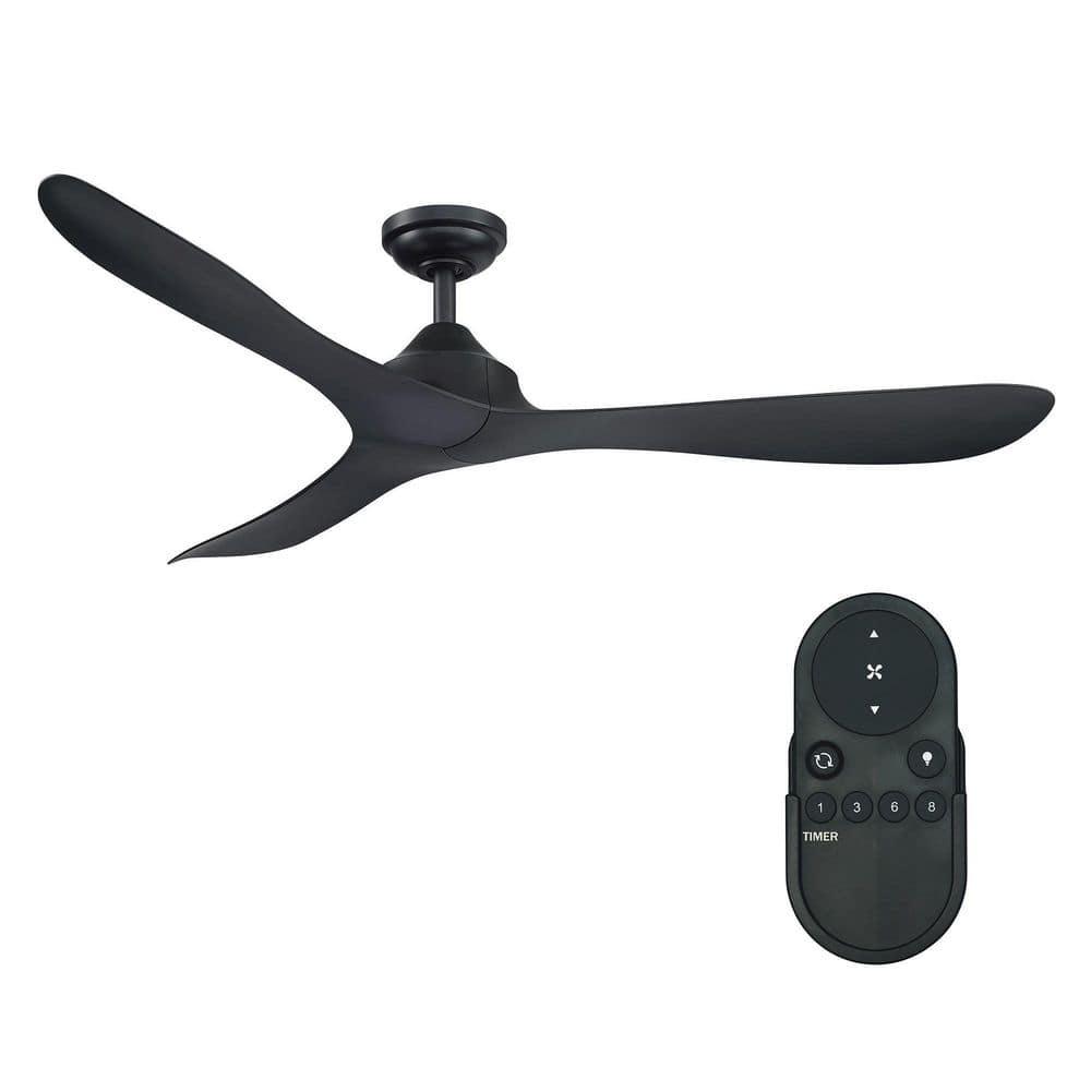 Parrot Uncle Joachim 56 in Modern Black 3Blade Propeller Ceiling Fan with Remote Control