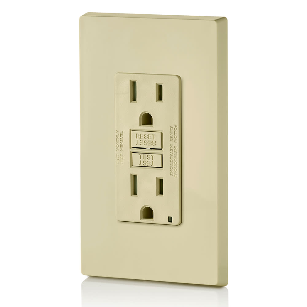 Leviton SmartlockPro GFCI Outlet 15A 125V Ivory NEMA 5-15R