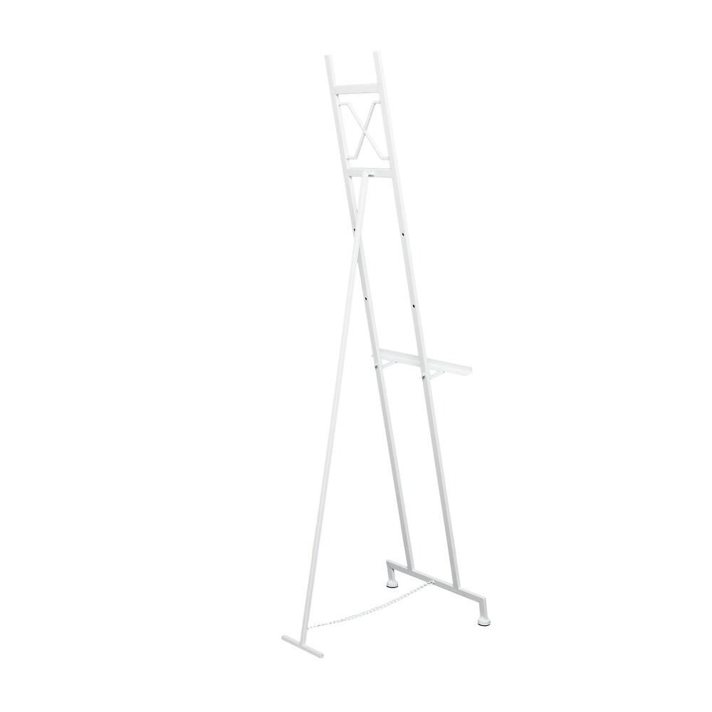 White Metal Large Free Standing Adjustable Display Stand Easel with Chain Support