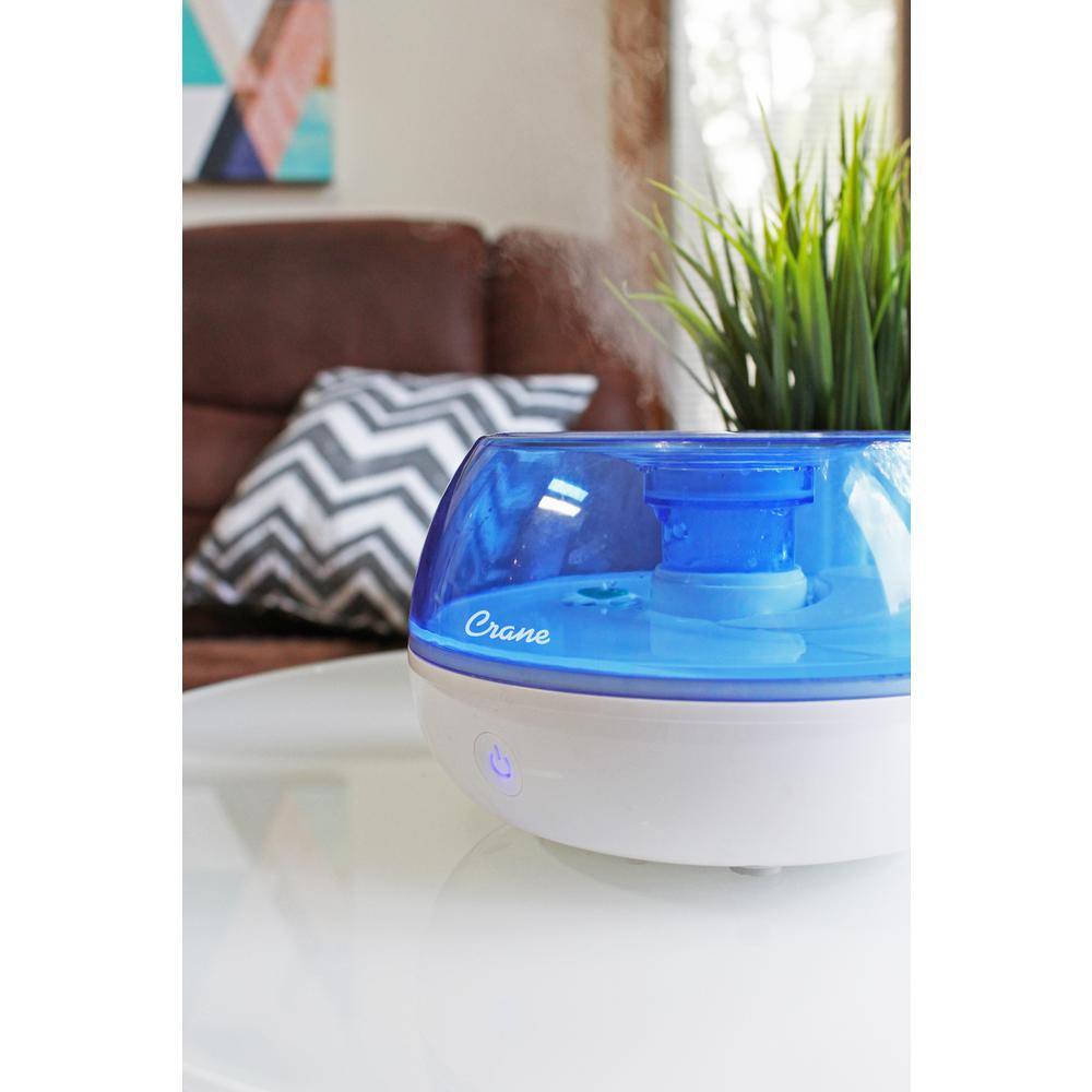 Crane 0.2 Gal. Personal Ultrasonic Cool Mist Humidifier for Small Rooms up to 160 sq. ft. EE-5951