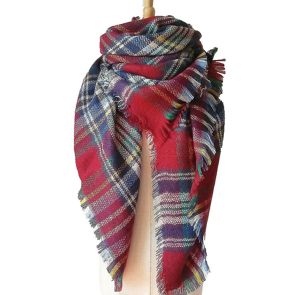 Winter Large Scarf Plaid Check For Women's