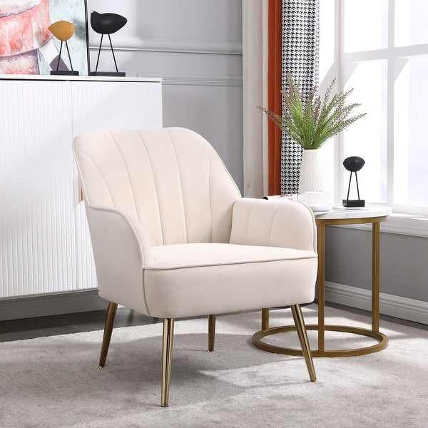 Soft Velvet Armchair Accent Chair Velvet Sherpa Armchair for Living Room Bedroom