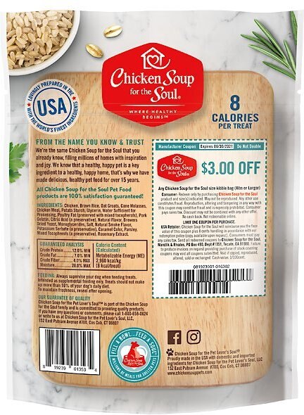 Chicken Soup for the Soul Savory Snacks Chicken Dog Treats， 6-oz bag