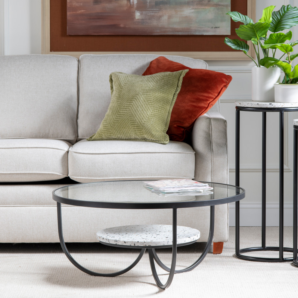 Marisol 33 Terrazzo Coffee Table   Contemporary   Coffee Tables   by Crestview Collection  Houzz