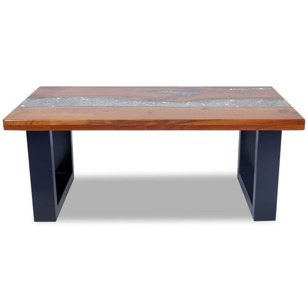 vidaXL Coffee Table Teak Resin 39.4