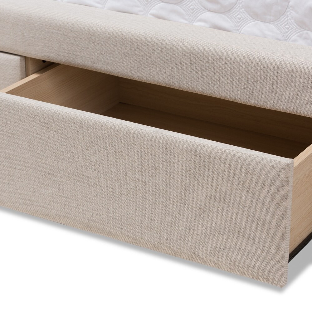 Contemporary Fabric Upholstered Storage Bed by Baxton Studio