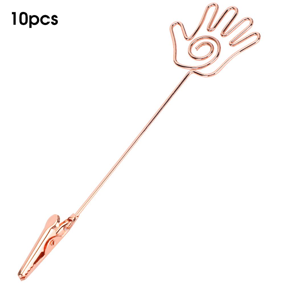 10pcs Hand Shaped Desktop Double-headed Note Business Card Photo Clip Stand Decoration