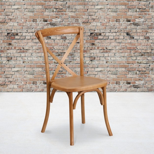 Emma And Oliver Stackable Wood Cross Back Dining Chair