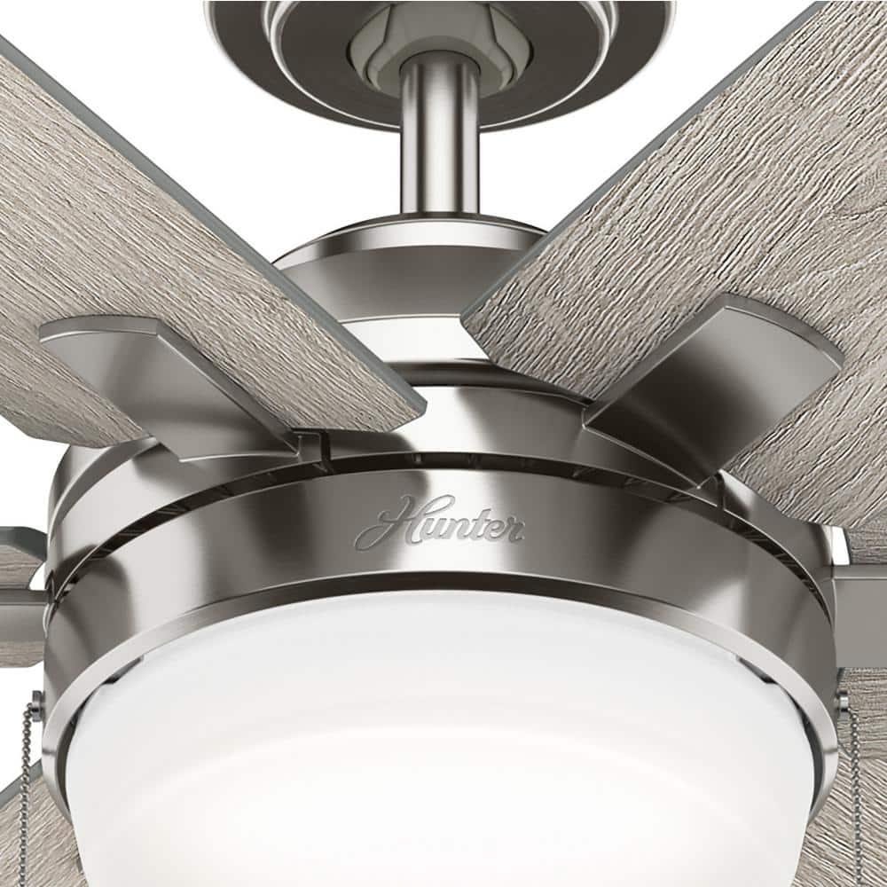 Hunter Lodestar 52 in LED Indoor Brushed Nickel Ceiling Fan with Light Kit