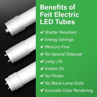 Feit Electric 18-Watt 4 ft. G13 Type AB T8 Plug and Play Or T8T12 Ballast Bypass Linear LED Tube Light Bulb Tunable White (10-Pack) T48154CCTABLED10