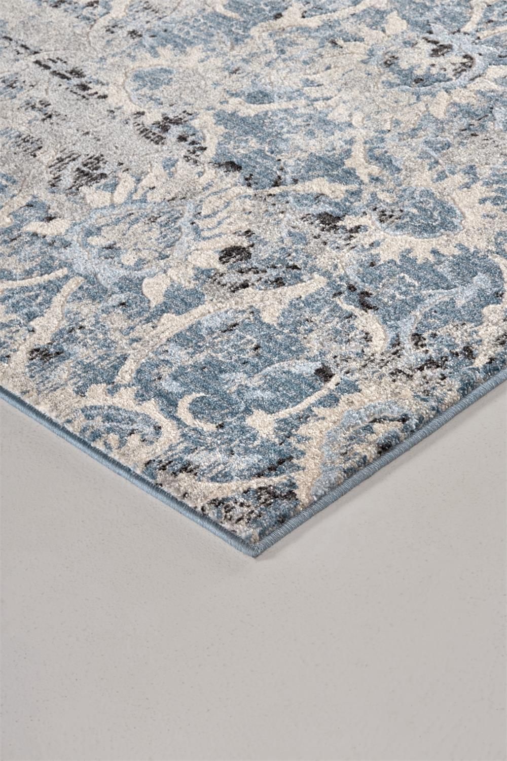 Tullamore Blue and Gray Rug by BD Fine