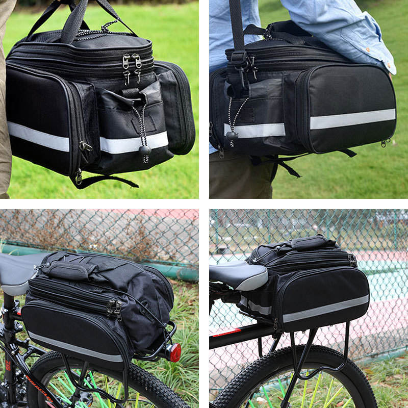 RTS Multifunctional Foldable Large Waterproof Travel Mountain Bicycle Rear Seat Trunk Bike Saddle Handle Bag