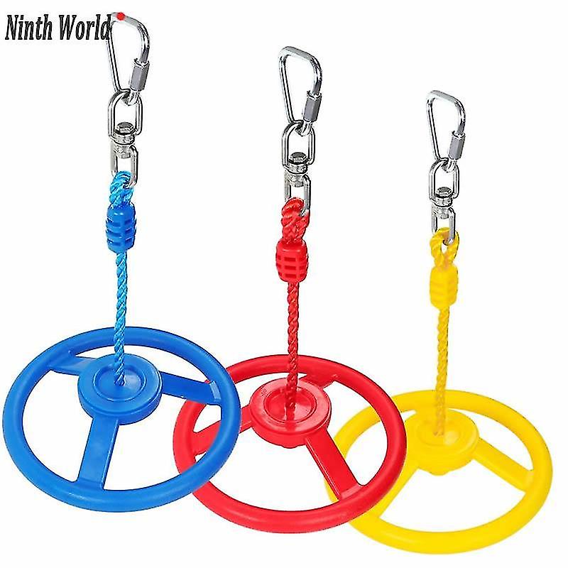 Outdoor Indoor Shaking Hands Climbing Sports Swing Ninja Wheel Set Accessories Children#39;s Swing Ring Steering Wheel With Rope