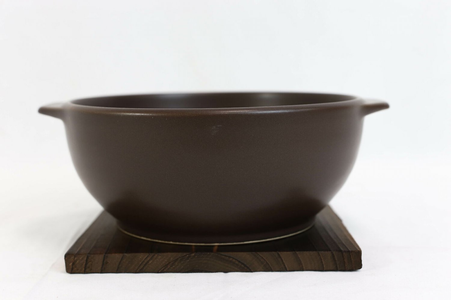 1 Japanese Brown Donabe Ceramic Hot Clay Pot Bowl Casserole 32oz With Wooden Base EBR02