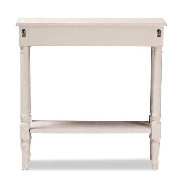 Farmhouse Whitewashed 1-Drawer Console Table by Baxton Studio