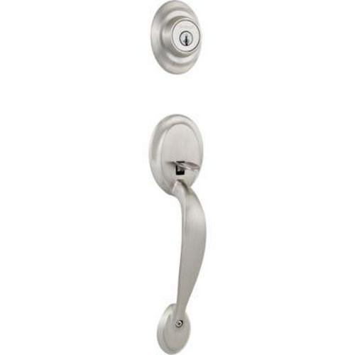 Kwikset Dakota Sgl Cyl Handleset w/Polo Door Knob in SN Handle Sets