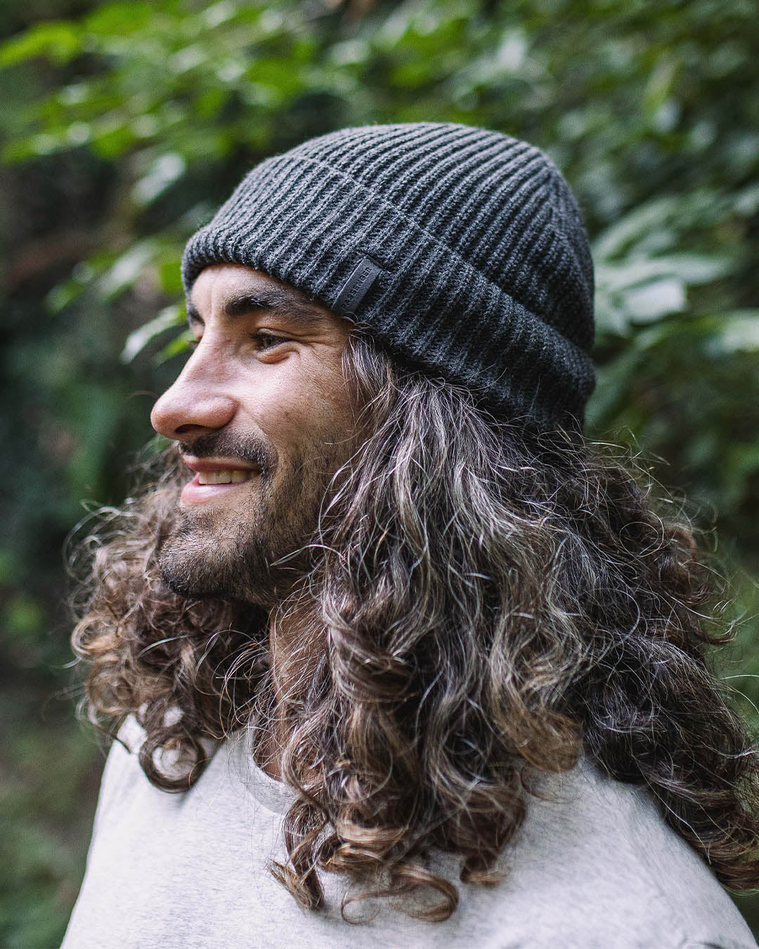 Compass Recycled Acrylic Beanie - Charcoal