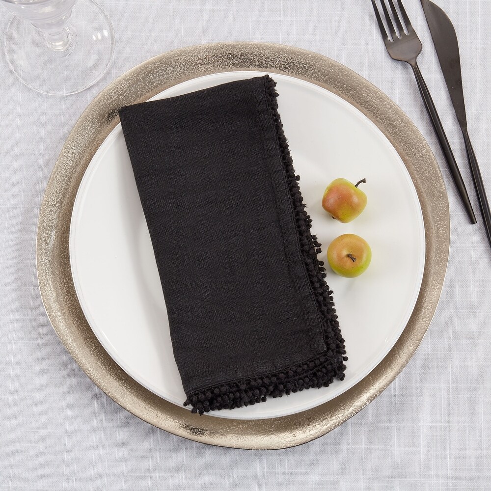 Table Napkins With Pom Pom Design (Set of 4)   20\